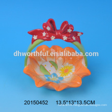Portable ceramic Easter egg storage basket for promotion